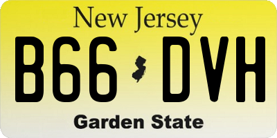 NJ license plate B66DVH