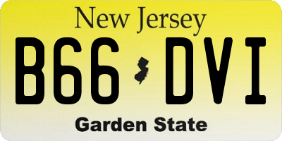 NJ license plate B66DVI