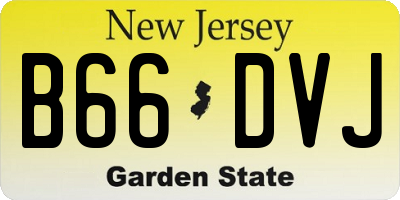 NJ license plate B66DVJ
