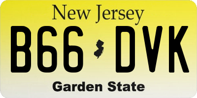 NJ license plate B66DVK