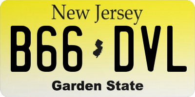 NJ license plate B66DVL