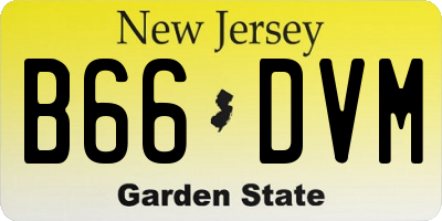 NJ license plate B66DVM
