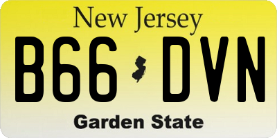 NJ license plate B66DVN