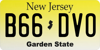 NJ license plate B66DVO