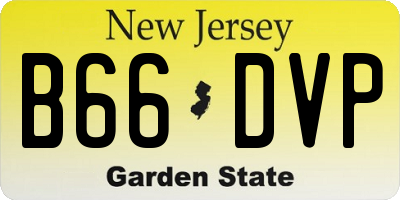 NJ license plate B66DVP