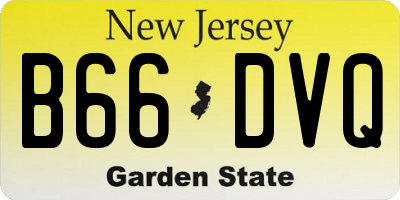 NJ license plate B66DVQ