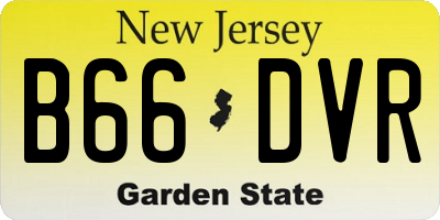 NJ license plate B66DVR