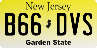 NJ license plate B66DVS