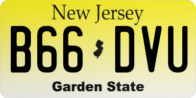 NJ license plate B66DVU