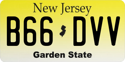 NJ license plate B66DVV