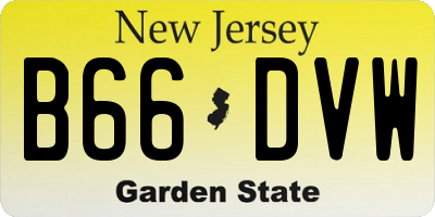 NJ license plate B66DVW