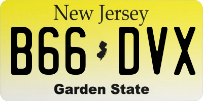 NJ license plate B66DVX