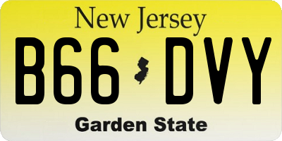 NJ license plate B66DVY