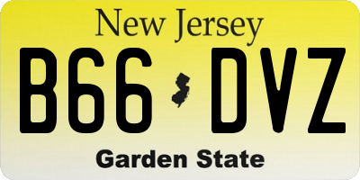 NJ license plate B66DVZ