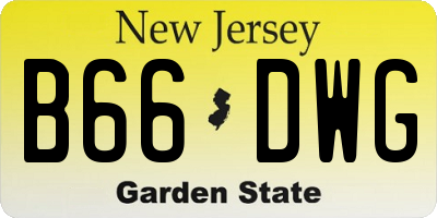 NJ license plate B66DWG