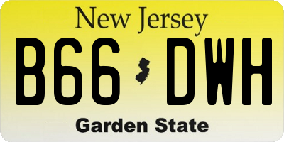 NJ license plate B66DWH