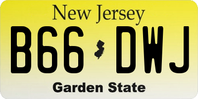 NJ license plate B66DWJ