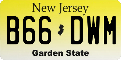 NJ license plate B66DWM