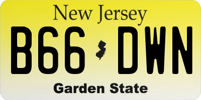 NJ license plate B66DWN