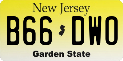 NJ license plate B66DWO
