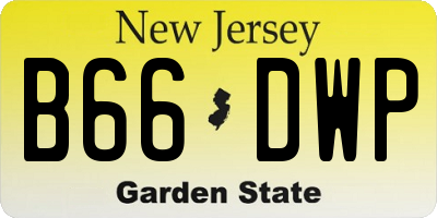 NJ license plate B66DWP