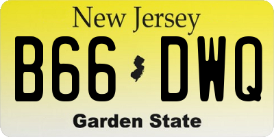 NJ license plate B66DWQ