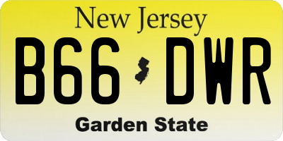 NJ license plate B66DWR
