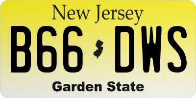 NJ license plate B66DWS