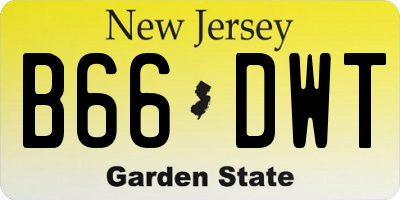 NJ license plate B66DWT