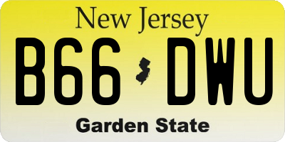 NJ license plate B66DWU