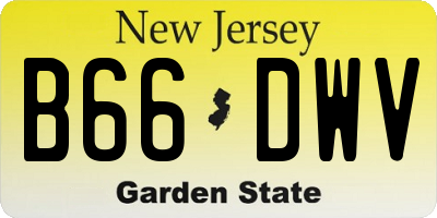 NJ license plate B66DWV