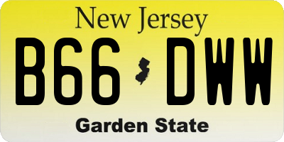NJ license plate B66DWW