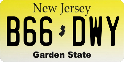 NJ license plate B66DWY