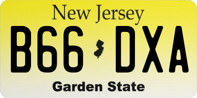 NJ license plate B66DXA