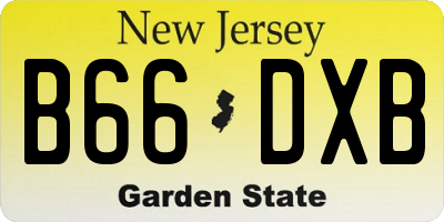 NJ license plate B66DXB