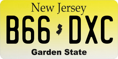 NJ license plate B66DXC