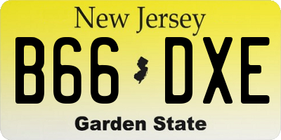 NJ license plate B66DXE