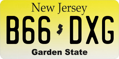 NJ license plate B66DXG