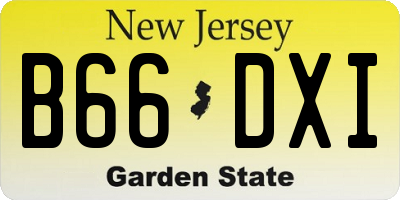 NJ license plate B66DXI