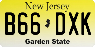 NJ license plate B66DXK
