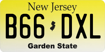 NJ license plate B66DXL