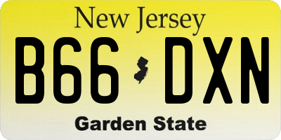 NJ license plate B66DXN