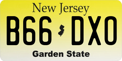 NJ license plate B66DXO