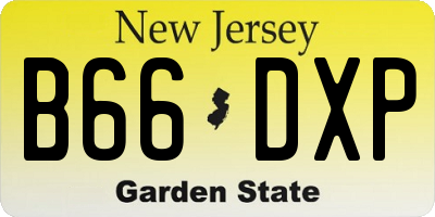NJ license plate B66DXP