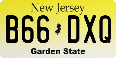 NJ license plate B66DXQ