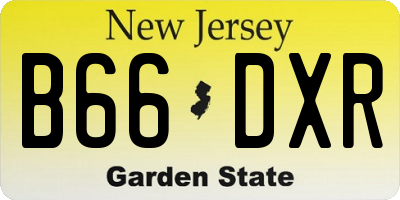 NJ license plate B66DXR