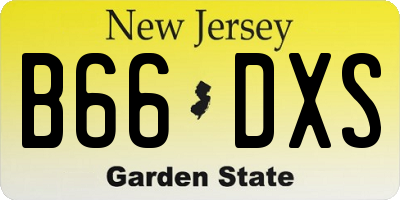 NJ license plate B66DXS