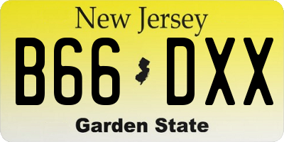 NJ license plate B66DXX