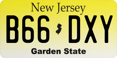 NJ license plate B66DXY