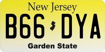 NJ license plate B66DYA